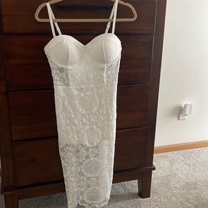 Bebe white lace dress